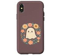 Ghirlanda floreale con fantasmi, colori pastello, per Halloween Custodia per iPhone X/XS