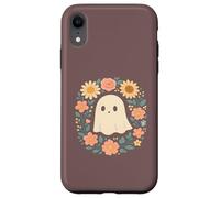 Ghirlanda floreale con fantasmi, colori pastello, per Halloween Custodia per iPhone XR