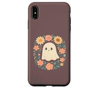 Ghirlanda floreale con fantasmi, colori pastello, per Halloween Custodia per iPhone XS Max