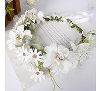 Ghirlanda floreale nuziale Fascia per capelli Corona di fiori per la sposa Ghirlanda di fiori finti bohémien Ghirlande nuziali Capelli intrecciati Copricapo a vite Ornamento per capelli-J
