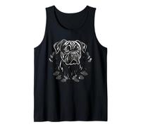 Ghirlanda floreale per cani boxer - Arte vettoriale in scala di grigi Canotta