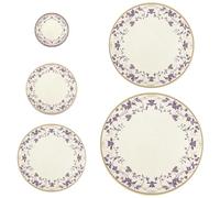 Ghirlanda in stile vittoriano retrò con fiori viola beige 5 pezzi riutilizzabili elastici per ciotole elastiche in 5 dimensioni coperture per alimenti per macedonia di frutta ecologica