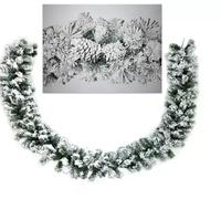 Ghirlanda innevata natalizia 270 cm pino artificiale per decorare albero casa