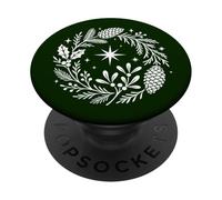 Ghirlanda invernale con pigne e stella Arte Yule PopSockets PopGrip Adesivo