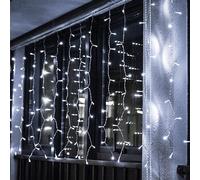 Ghirlanda LED 220V 3M a tenda 14 pendenti 140led IP44 luce Bianca