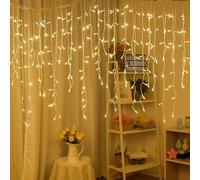 Ghirlanda LED 220V 3M a tenda 14 pendenti 140led IP44 luce Calda