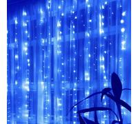 Ghirlanda LED 220v 3m a tenda 16 pendenti 320 led 220V IP44 luce Blu Natale