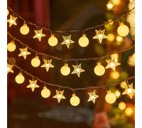 Ghirlanda LED 6 m (40 lampadine LED) USB - Stelle e palline - Bianca