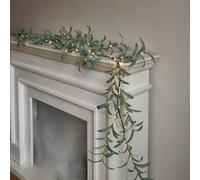 Ghirlanda luminosa a forma di albero scintillante, 1,8 m, con luci a vite finte, con LED caldi, decorazione verde oliva per decorazioni natalizie, camino, interni ed esterni (B 1 pezzo)