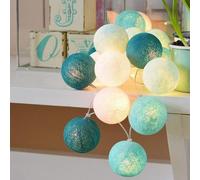 Ghirlanda Luminosa Cameretta, 3,8M 20 Sfere Cotone LED Catena Luminosa Interno Con spina, per Decorazione Della Luce Notturna Interna, Come Natale, Matrimonio, Festa, Stanza, Tenda