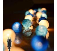 Ghirlanda Luminosa Cameretta, Ciskotu 3,8M 20 Sfere Cotone LED Catena Luminosa Interno Con spina, per Decorazione Della Luce Notturna Interna, Come Natale, Matrimonio, Festa, Stanza, Tenda