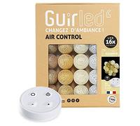 Ghirlanda luminosa con sfere di cotone LED USB, telecomando senza fili, luce notturna per bambini, 2 ore, adattatore di rete 2 A, 4 intensità - 16 sfere da 1,6 m - Radiance