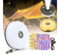 Ghirlanda luminosa da campeggio, lampada da campeggio con 10 m di ghirlanda luminosa a led, ghirlanda luminosa portatile impermeabile, luce da campeggio all'aperto USB ricaricabile, per camera da