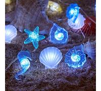 Ghirlanda luminosa di animali marini, 2M 20LED per camera dei bambini, da interno, finestra, batteria, tenda, per decorazioni natalizie all'aperto