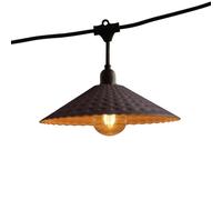 Ghirlanda luminosa esterna collegabile 10 m con 20 lampadine LED filamento E27 bianco caldo VINTY LIGHT e paralume in metallo stile vintage