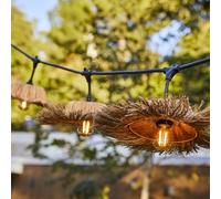 Ghirlanda luminosa esterna collegabile 18,6 m con 28 lampadine LED filamento E27 bianco caldo TAHITI LIGHT Paralume in paglia bohémien
