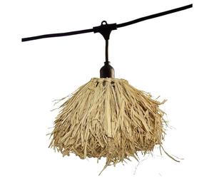 Ghirlanda luminosa esterna collegabile 6 m con 7 lampadine LED filamento E27 bianco caldo FRUFRU LIGHT Paralume in iuta bohémien