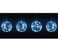 Ghirlanda luminosa LYVIA 4 Sfere 80Led luci decorative LED per casa e feste, catena da interno, Bianco Freddo