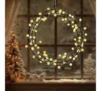 Ghirlanda luminosa per finestra con 80 LED, 30 cm, decorazione per finestre, luce bianca calda, per tutto l'anno, decorazione per la casa, per finestre, per matrimoni, festival, decorazione