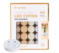 Ghirlanda luminoso a LED per batuffoli di cotone USB - Telecomando wireless - Luce notturna per bambini 2h - Adattatore di alimentazione doppio USB 2A incluso - 4 intensità - 32 sfere 4,8 m - Cotone