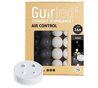 Ghirlanda luminoso a LED per batuffoli di cotone USB - Telecomando wireless - Luce notturna per bambini 2h - Adattatore di alimentazione doppio USB 2A incluso - 4 intensità - 24 sfere 4 m - Mezzanotte