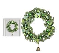 Ghirlanda natalizia 47 cm con campana di canna e palla adatta per parete o porta