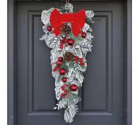 Ghirlanda natalizia a forma di goccia con fiocco innevato per la decorazione