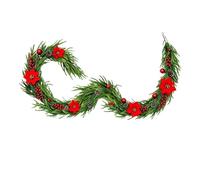 Ghirlanda natalizia a forma di stella di Natale, 1,5 m, realistica | Decorazioni natalizie per interni, tavolo, finestra, portico, camino, cassetta postale, feste, festival, cucina, ufficio