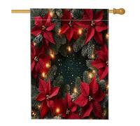 Ghirlanda natalizia a forma di stella di Natale, bandiera per casa, 71 x 101 cm, double-face, per esterni, decorazione per esterni, strana pianta di Natale, bandiera per la casa, festa di Capodanno