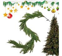 Ghirlanda natalizia artificiale, 180 cm, in polietilene resistente, decorazione con design impermeabile, ornamento per le vacanze per, finestra e cucina