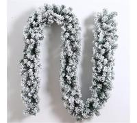 Ghirlanda natalizia artificiale, 270 cm, in PVC, verde, con 200 punte, per vacanze, casa, giardino, matrimoni, feste, design flessibile, 2,7 m