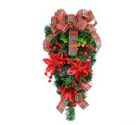 Ghirlanda natalizia artificiale, 50 cm, realizzata a mano, decorazione da appendere alla porta d'ingresso, alla parete, al caminetto, per interni ed esterni, casa, fattoria