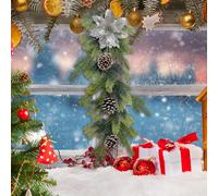 Ghirlanda Natalizia Artificiale A Forma Di Goccia, Finto Pino, Per Camino