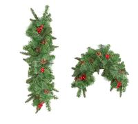 Ghirlanda natalizia artificiale, ghirlanda natalizia per cassetta delle lettere, con luci a LED e rami morti luminosi (verde, 90 cm)