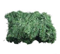 Ghirlanda natalizia artificiale in PVC verde, 2,7 m, con fogliame di abete rosso, regolabile, decorazione festiva per caminetti, binari per scale (2,7 m, 160 teste)