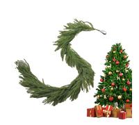 Ghirlanda natalizia artificiale, lunga 180 cm, struttura in materiale PE, verde stagionale con look realistico, decorazione per le vacanze per casa, finestra, e illuminazione per interni