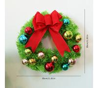 Ghirlanda Natalizia Artificiale Verde 30 o 40 cm con Palline e Fiocco per Decora