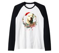 Ghirlanda natalizia bianca con cane pitbull, The Soul Keeper Maglia con Maniche Raglan