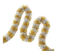 Ghirlanda Natalizia Colorata Da 2 M, Ornamenti Scintillanti Con Nastro Glitterato Da Sogno, for Decorazioni for L'albero Di Natale, Decorazioni for La Casa(Gold)