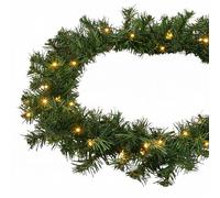 Ghirlanda natalizia con 100 LED bianco caldo, 810 cm, alimentatore e timer, ghirlanda di abete per interni ed esterni