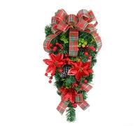 Ghirlanda natalizia con albero capovolto, per porta d'ingresso, parete, camino, decorazione per interni ed esterni