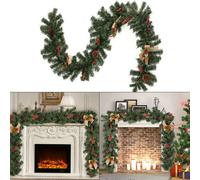 Ghirlanda Natalizia con Bacche e Pigne Utile 180cm Decorazione Ghirlanda