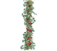 Ghirlanda natalizia con foglie di pino artificiali da 1,9 m Ghirlanda natalizia con foglie verdi Ornamento multifunzionale per le feste per ringhiere delle scale di casa Decorazioni per porte