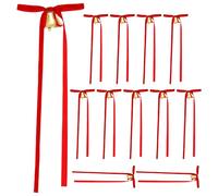 Ghirlanda natalizia con legami e campane | Stendardo decorativo natalizio con campanello,Fiocchi rossi in velluto per camino - per mensola camino albero scale interne esterne casa feste