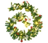 Ghirlanda Natalizia con Luci a LED 2,7 m in PVC Verde
