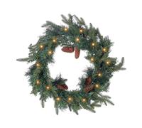 Ghirlanda natalizia con luci LED e pigne sintetiche e bacche 60 cm verde Kamerun