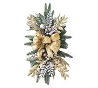 Ghirlanda natalizia con luci per scale, Fiocco di pigna e bacca ghirlande decorative con luci, Le decorazioni natalizie per scale per camino, parete, porta, albero di Natale, 17.72x7.87 inches