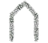 vidaXL Ghirlanda Natalizia con Neve Decorazione Decoro Festone Articoli Natale Feste Addobbo Ornamento Corona Serto Verde 10 m in PVC
