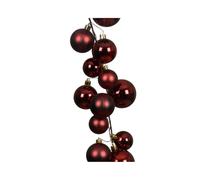 GHIRLANDA NATALIZIA CON PALLINE VINACCIA OPACHE E LUCIDE 180CM INFRANGIBILE KAEK