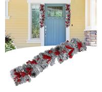 Ghirlanda Natalizia con Piume 1,2m Pendente in BambÃ¹ per Uso Interno e Esterno Decorazione Home